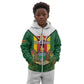 Personalised Zimbabwe Independence Day Kid Hoodie Coat Of Arms Fire Lilies