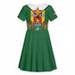 Personalised Zimbabwe Independence Day Kid Short Sleeve Dress Coat Of Arms Fire Lilies