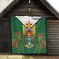 Personalised Zimbabwe Independence Day Quilt Coat Of Arms Fire Lilies