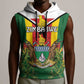 Personalised Zimbabwe Independence Day Sleeveless Hoodie Coat Of Arms Fire Lilies - African Pride