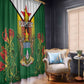 Personalised Zimbabwe Independence Day Window Curtain Coat Of Arms Fire Lilies