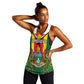 Personalised Zimbabwe Independence Day Women Racerback Tank Coat Of Arms Fire Lilies