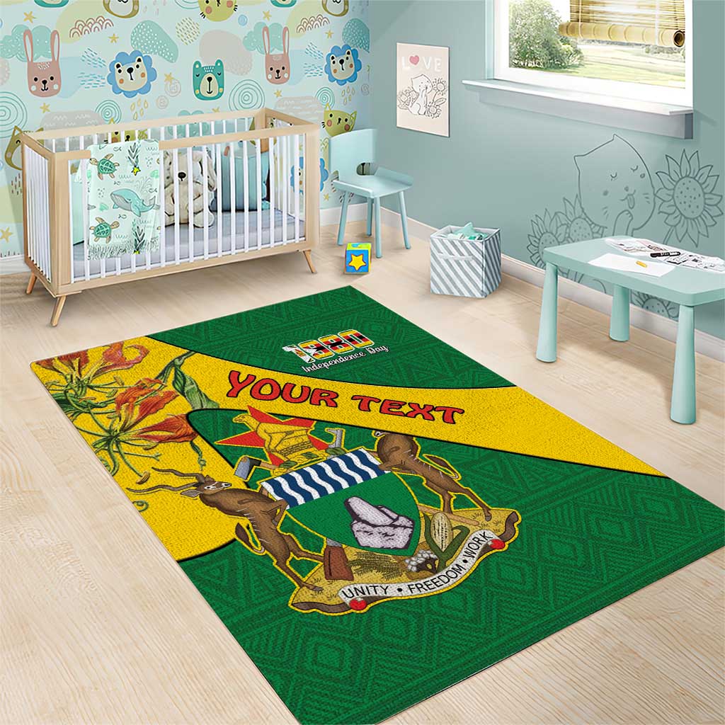 Personalised Proudly Zimbabwe Area Rug Happy Independence Day