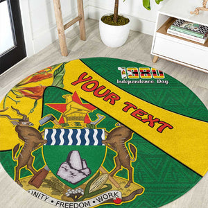 Personalised Proudly Zimbabwe Round Carpet Happy Independence Day