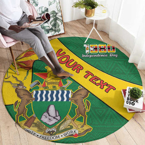 Personalised Proudly Zimbabwe Round Carpet Happy Independence Day