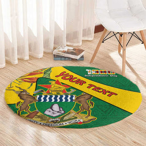 Personalised Proudly Zimbabwe Round Carpet Happy Independence Day