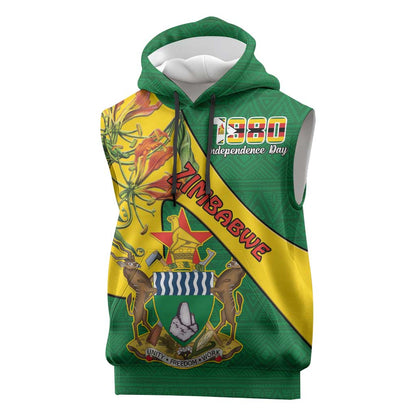 Personalised Proudly Zimbabwe Sleeveless Hoodie Happy Independence Day - African Pride