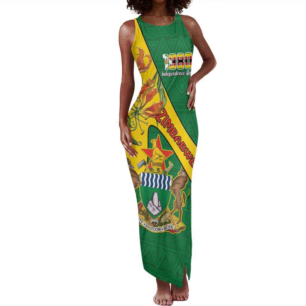 Personalised Proudly Zimbabwe Tank Maxi Dress Happy Independence Day