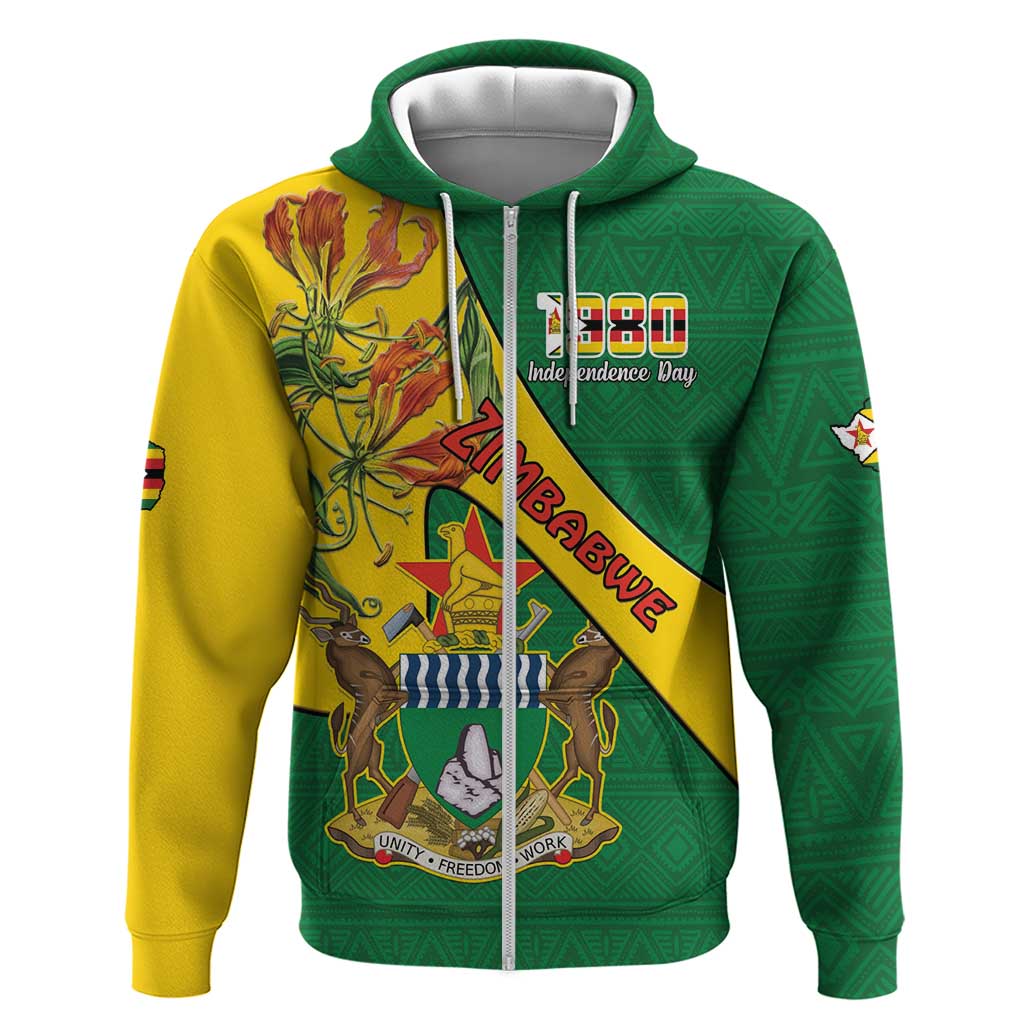Personalised Proudly Zimbabwe Zip Hoodie Happy Independence Day