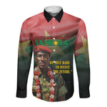 Capitaine Thomas Sankara Long Sleeve Button Shirt We Must Dare To Invent The Future