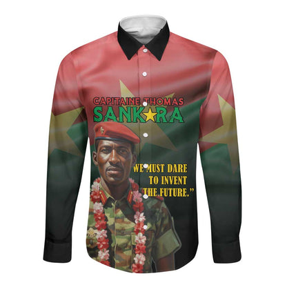 Capitaine Thomas Sankara Long Sleeve Button Shirt We Must Dare To Invent The Future