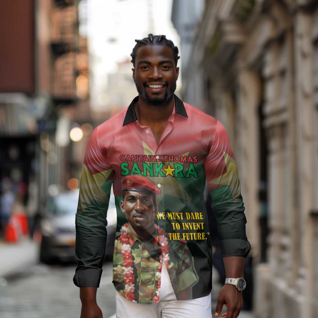 Capitaine Thomas Sankara Long Sleeve Button Shirt We Must Dare To Invent The Future