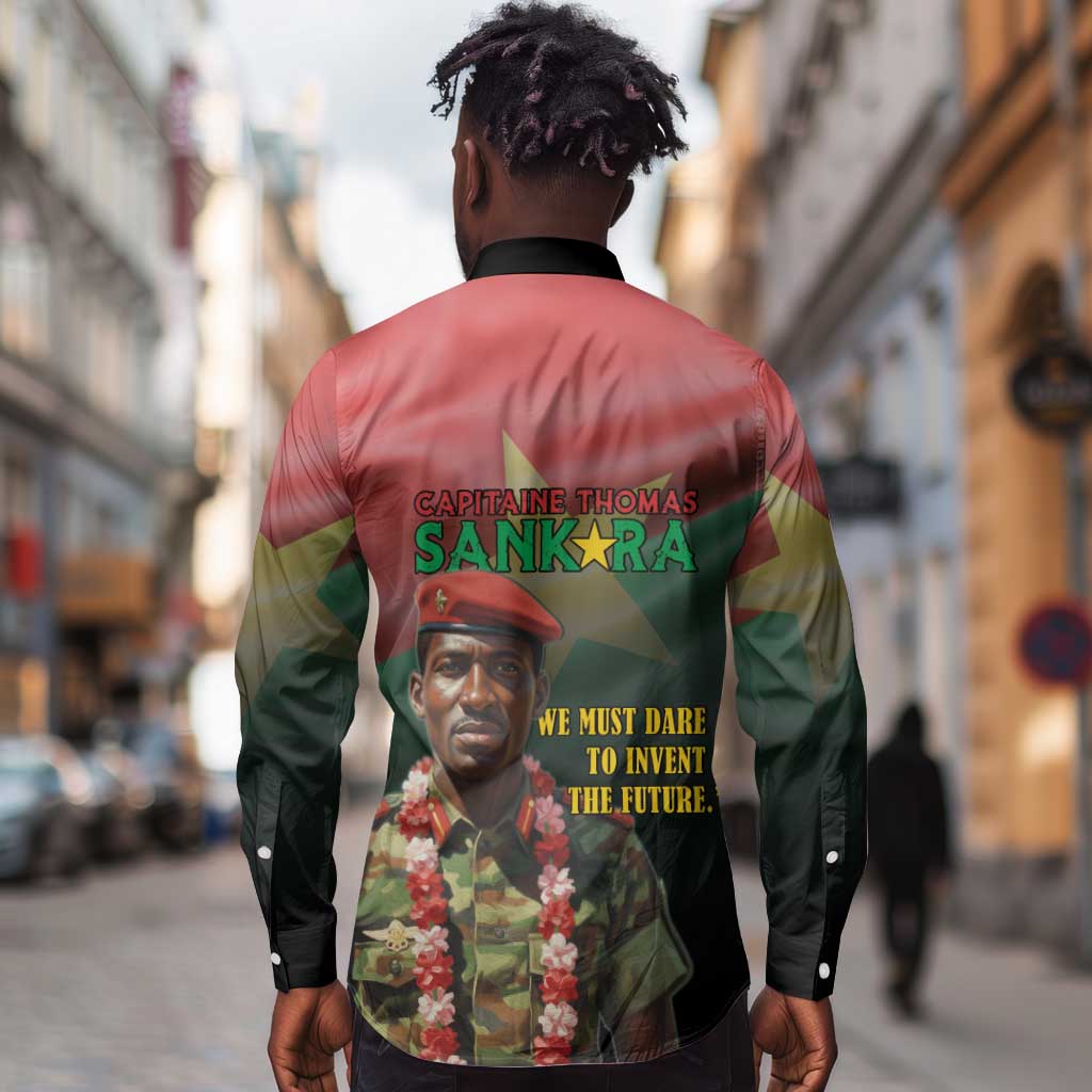 Capitaine Thomas Sankara Long Sleeve Button Shirt We Must Dare To Invent The Future