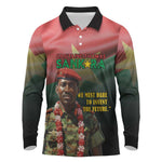 Capitaine Thomas Sankara Long Sleeve Polo Shirt We Must Dare To Invent The Future