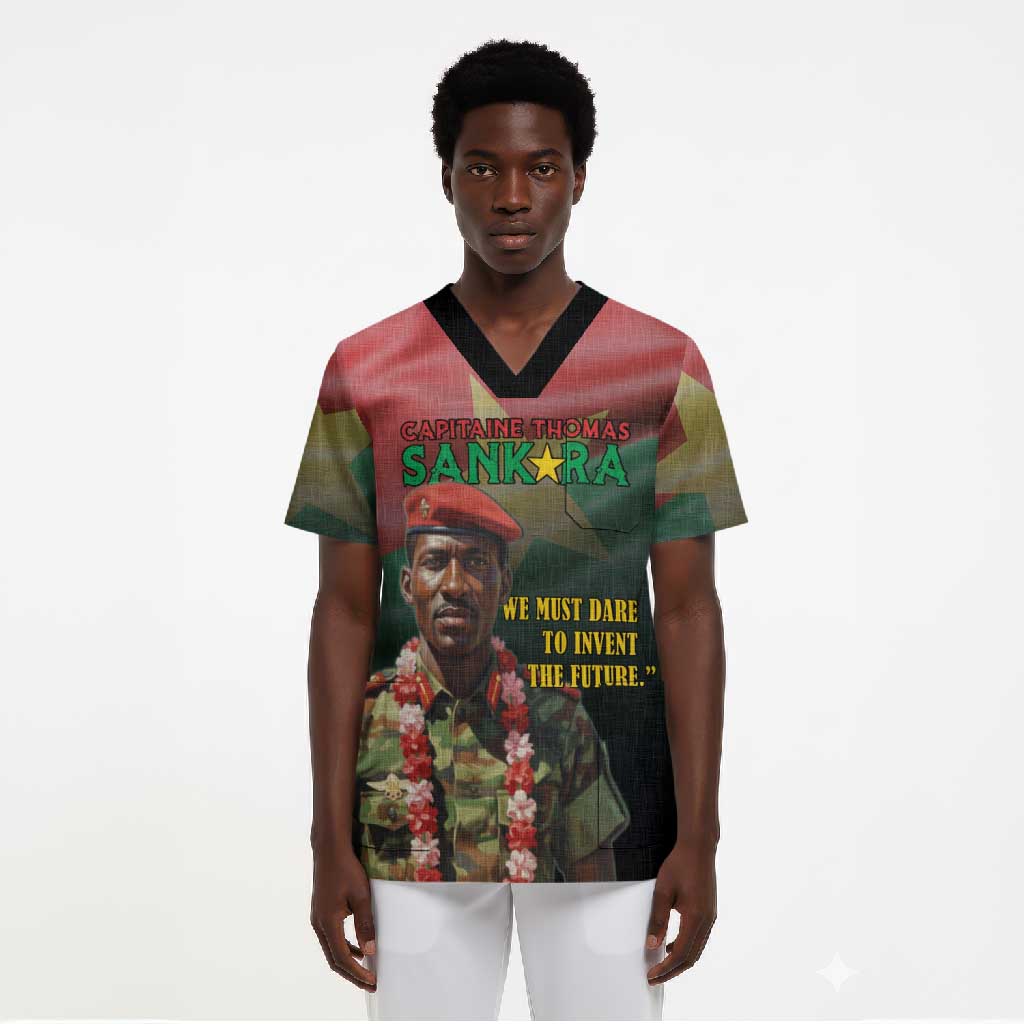 Capitaine Thomas Sankara Scrub Top We Must Dare To Invent The Future
