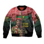 Capitaine Thomas Sankara Sleeve Zip Bomber Jacket We Must Dare To Invent The Future