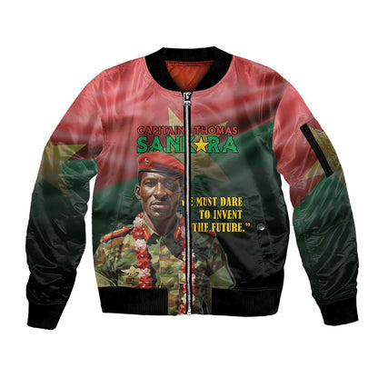 Capitaine Thomas Sankara Sleeve Zip Bomber Jacket We Must Dare To Invent The Future
