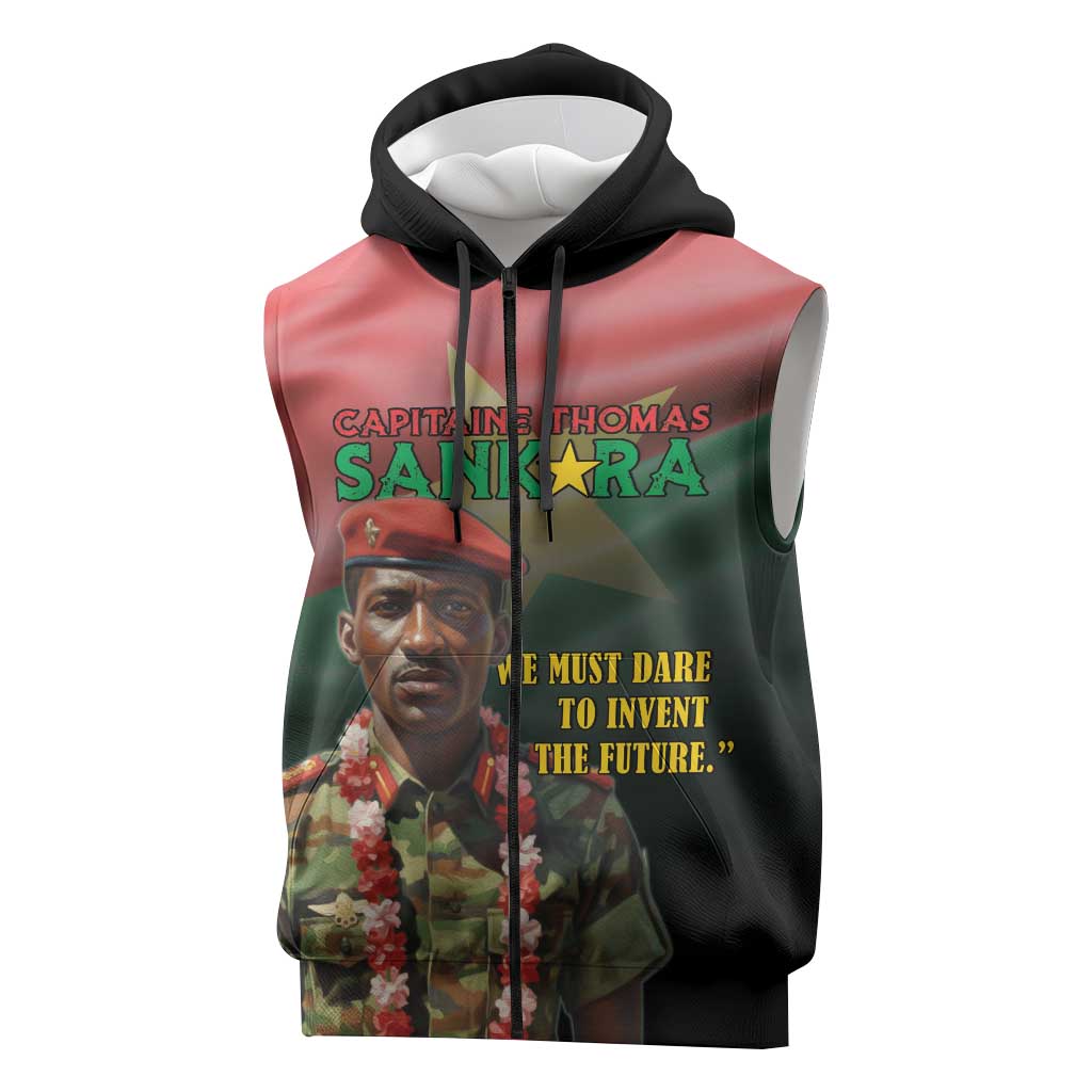 Capitaine Thomas Sankara Sleeveless Zip Hoodie We Must Dare To Invent The Future