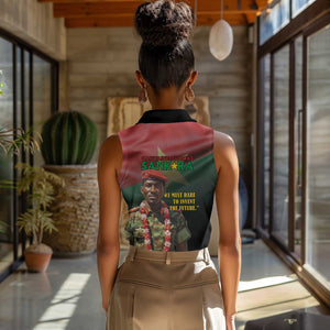 Capitaine Thomas Sankara Women Sleeveless Polo Shirt We Must Dare To Invent The Future