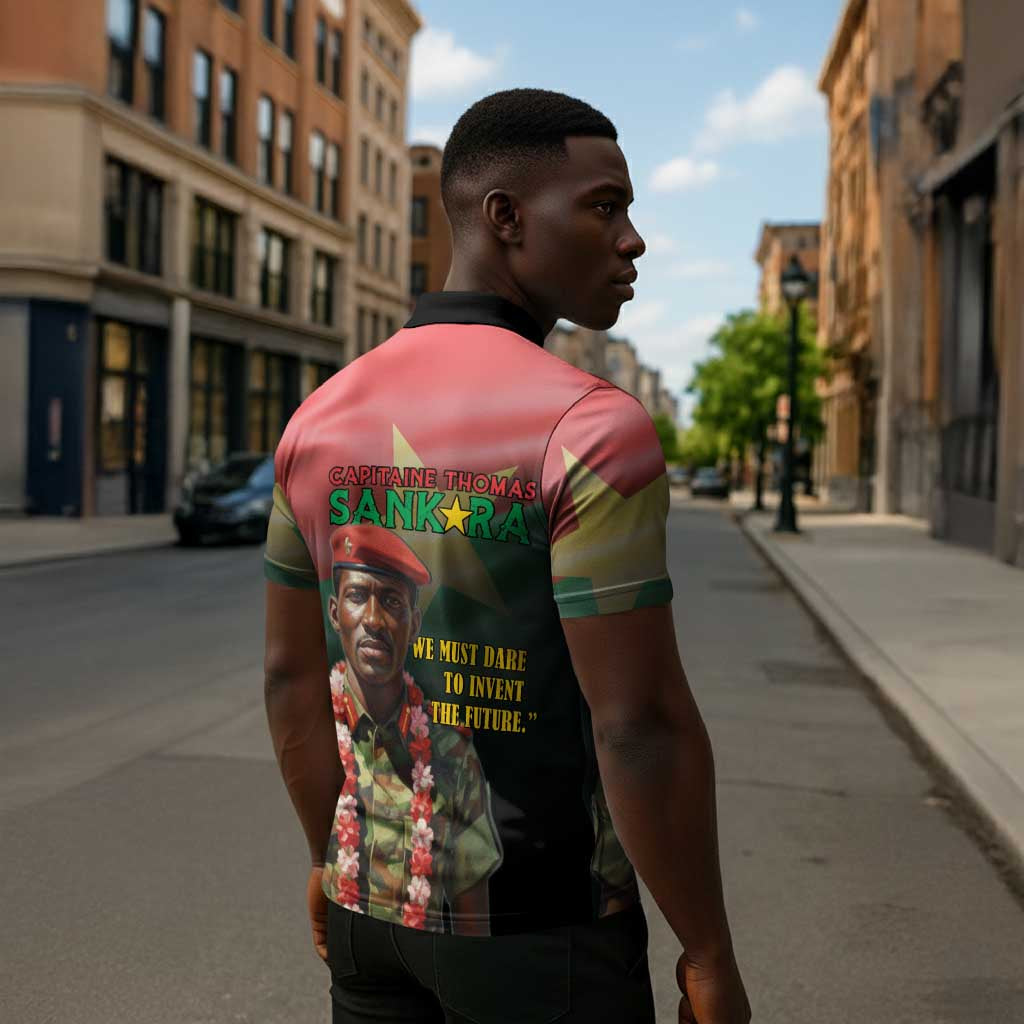 Capitaine Thomas Sankara Zipper Polo Shirt We Must Dare To Invent The Future