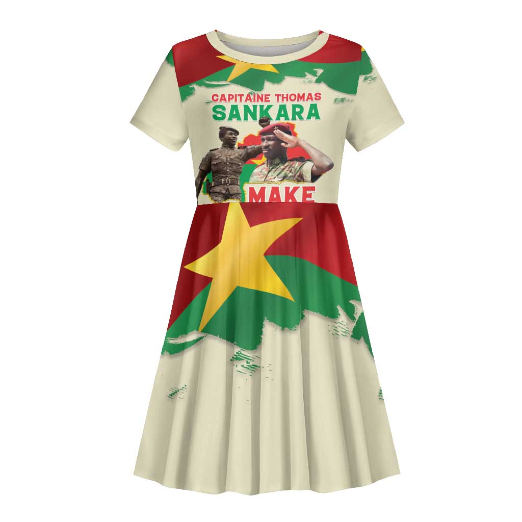 Thomas Sankara Kid Short Sleeve Dress Make Burkina Faso Great