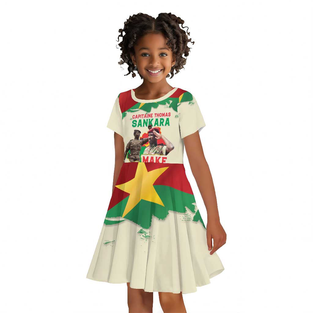 Thomas Sankara Kid Short Sleeve Dress Make Burkina Faso Great