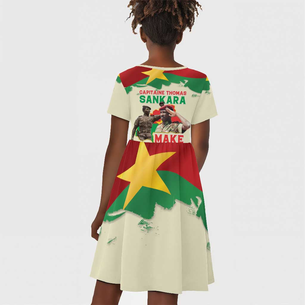 Thomas Sankara Kid Short Sleeve Dress Make Burkina Faso Great