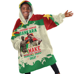 Thomas Sankara Kid Wearable Blanket Hoodie Make Burkina Faso Great