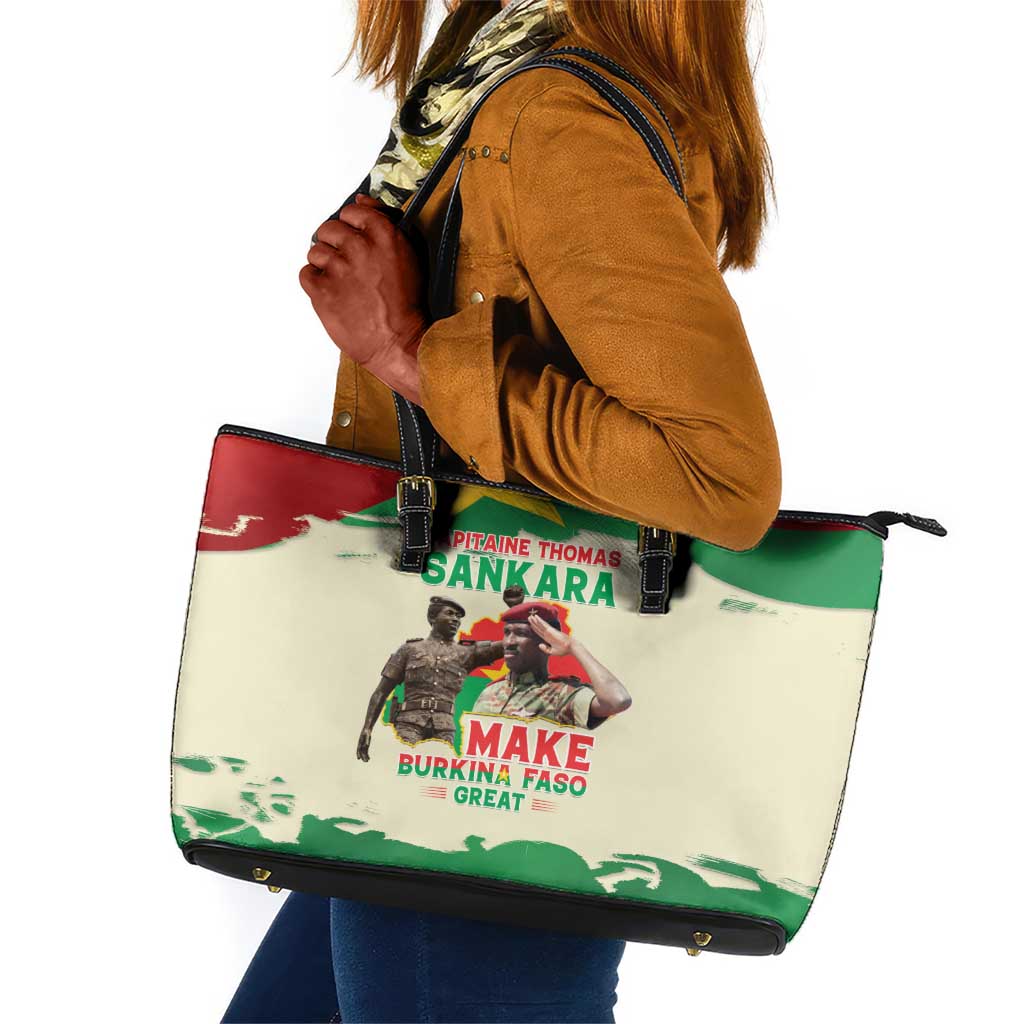 Thomas Sankara Leather Tote Bag Make Burkina Faso Great