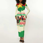 Thomas Sankara Long Sleeve Bodycon Dress Make Burkina Faso Great