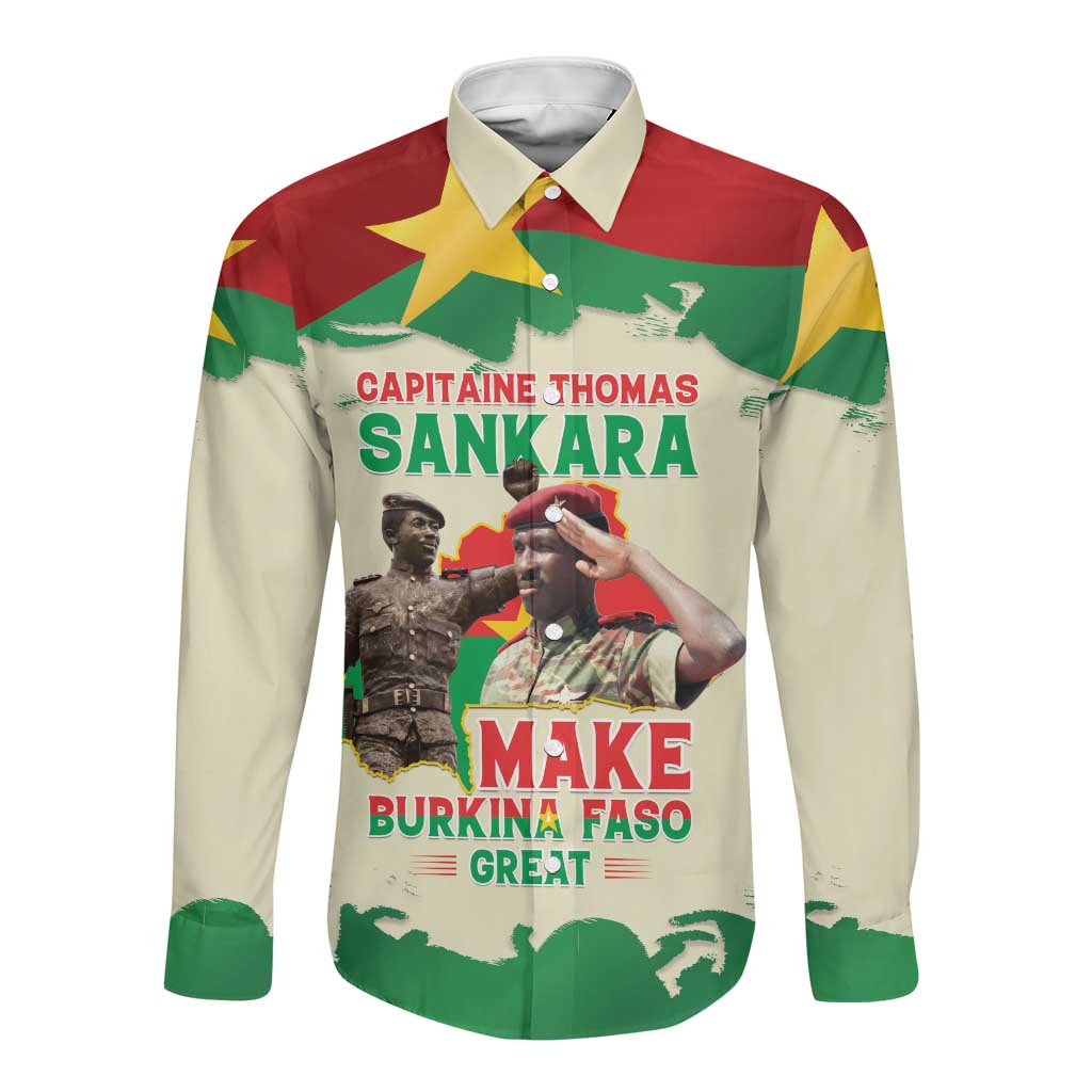 Thomas Sankara Long Sleeve Button Shirt Make Burkina Faso Great