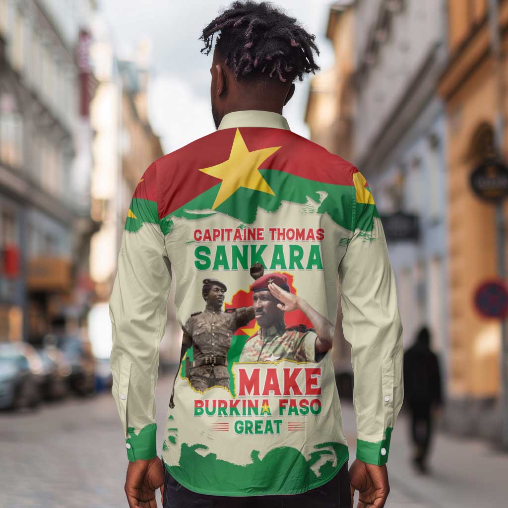 Thomas Sankara Long Sleeve Button Shirt Make Burkina Faso Great