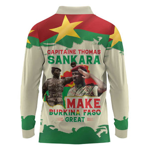 Thomas Sankara Long Sleeve Polo Shirt Make Burkina Faso Great