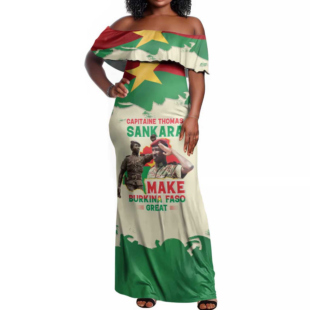 Thomas Sankara Off Shoulder Maxi Dress Make Burkina Faso Great