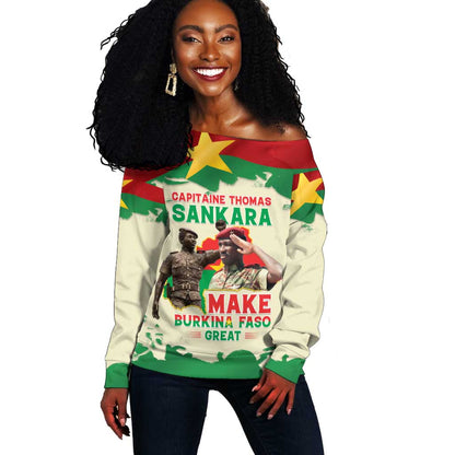 Thomas Sankara Off Shoulder Sweater Make Burkina Faso Great