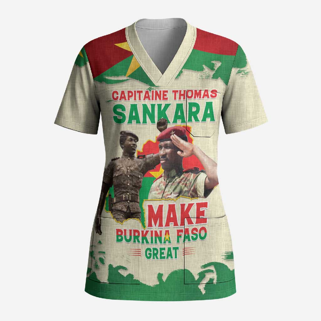Thomas Sankara Scrub Top Make Burkina Faso Great
