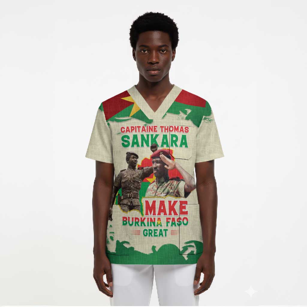 Thomas Sankara Scrub Top Make Burkina Faso Great