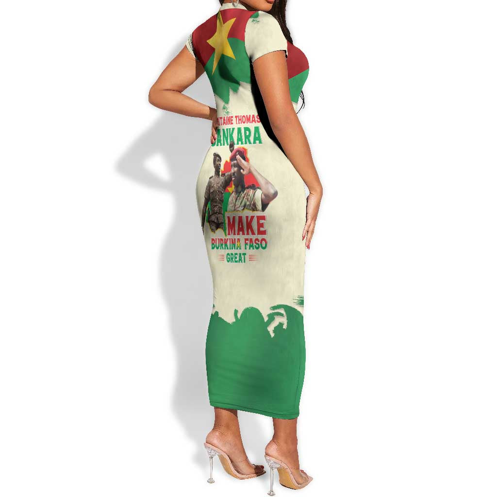 Thomas Sankara Short Sleeve Bodycon Dress Make Burkina Faso Great