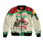 Thomas Sankara Sleeve Zip Bomber Jacket Make Burkina Faso Great