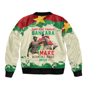 Thomas Sankara Sleeve Zip Bomber Jacket Make Burkina Faso Great