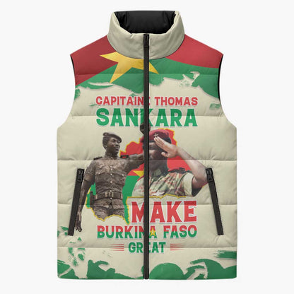 Thomas Sankara Sleeveless Puffer Jacket Make Burkina Faso Great