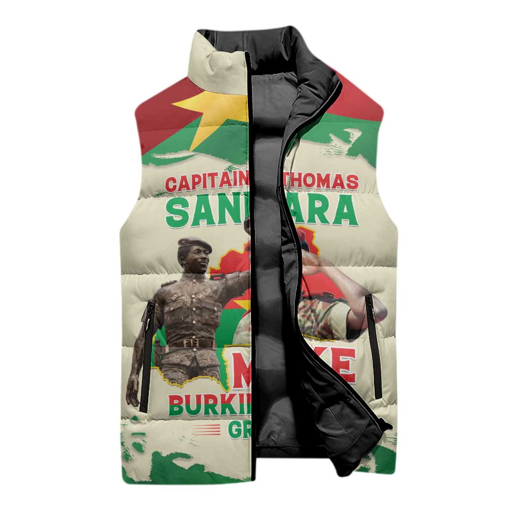 Thomas Sankara Sleeveless Puffer Jacket Make Burkina Faso Great