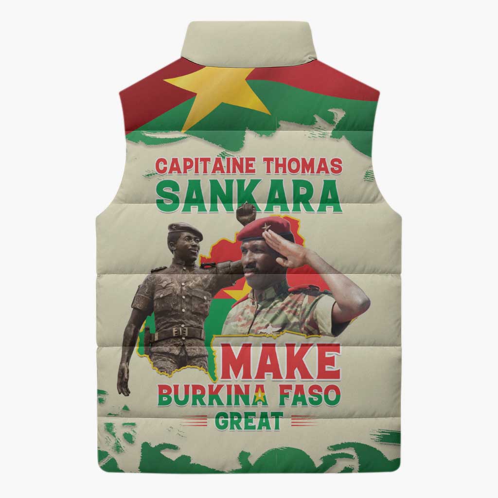 Thomas Sankara Sleeveless Puffer Jacket Make Burkina Faso Great