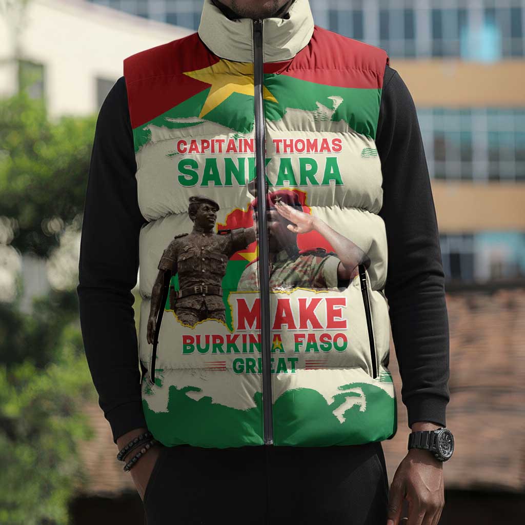 Thomas Sankara Sleeveless Puffer Jacket Make Burkina Faso Great