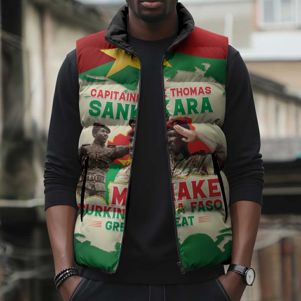Thomas Sankara Sleeveless Puffer Jacket Make Burkina Faso Great