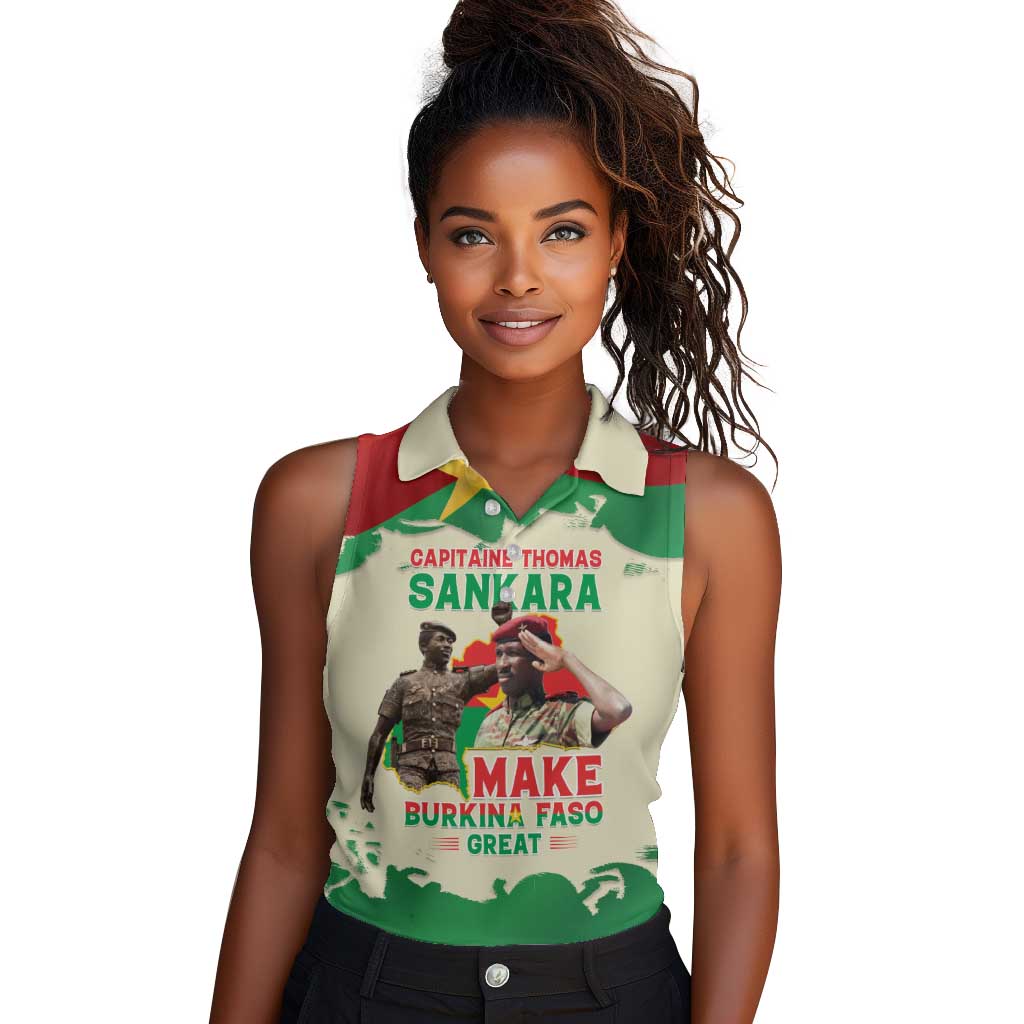 Thomas Sankara Women Sleeveless Polo Shirt Make Burkina Faso Great