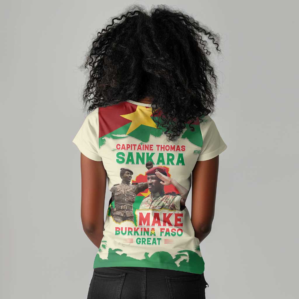 Thomas Sankara Women V-Neck T-Shirt Make Burkina Faso Great