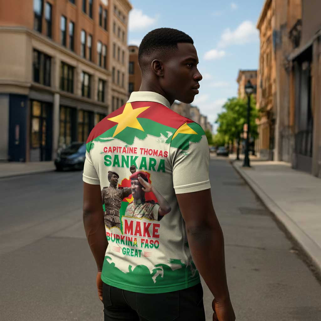Thomas Sankara Zipper Polo Shirt Make Burkina Faso Great