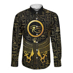 Ancient Egyptian Long Sleeve Button Shirt Horus Falcon God