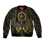 Ancient Egyptian Sleeve Zip Bomber Jacket Horus Falcon God